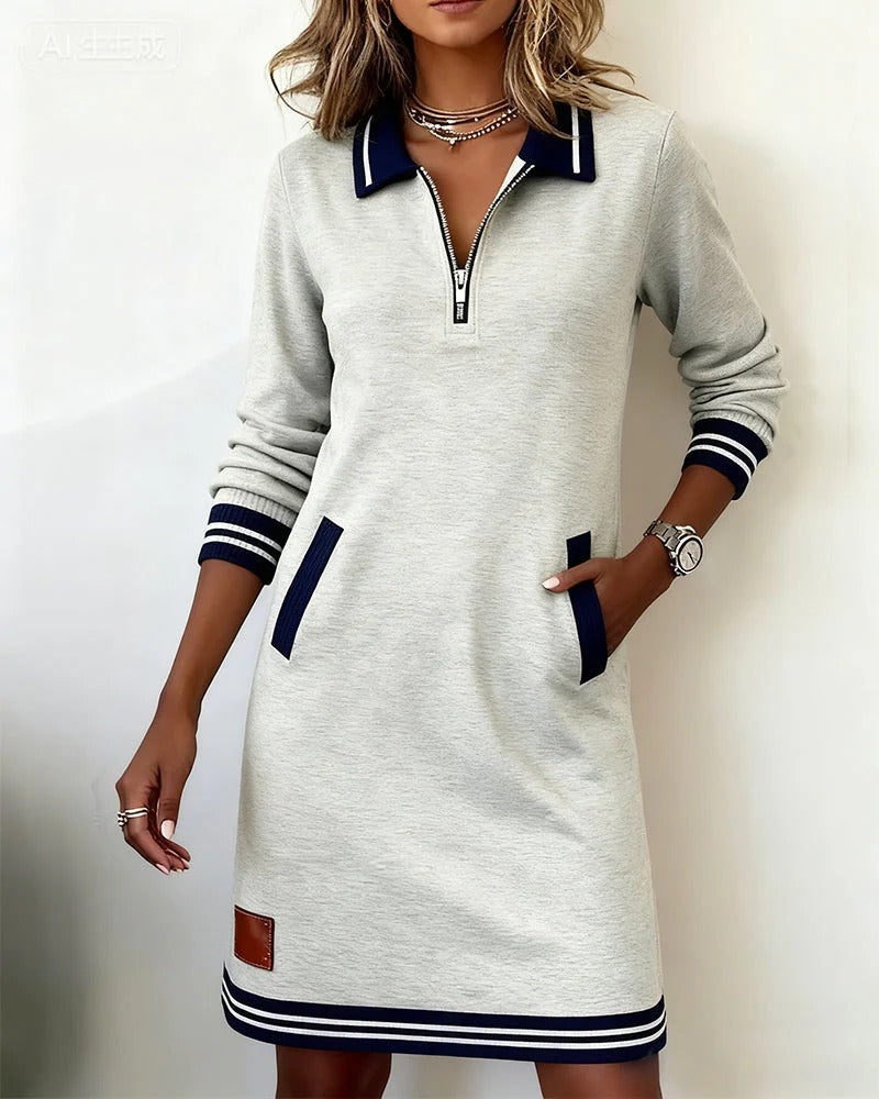 Klassisches Damen Abendkleid aus Baumwolle in Grau