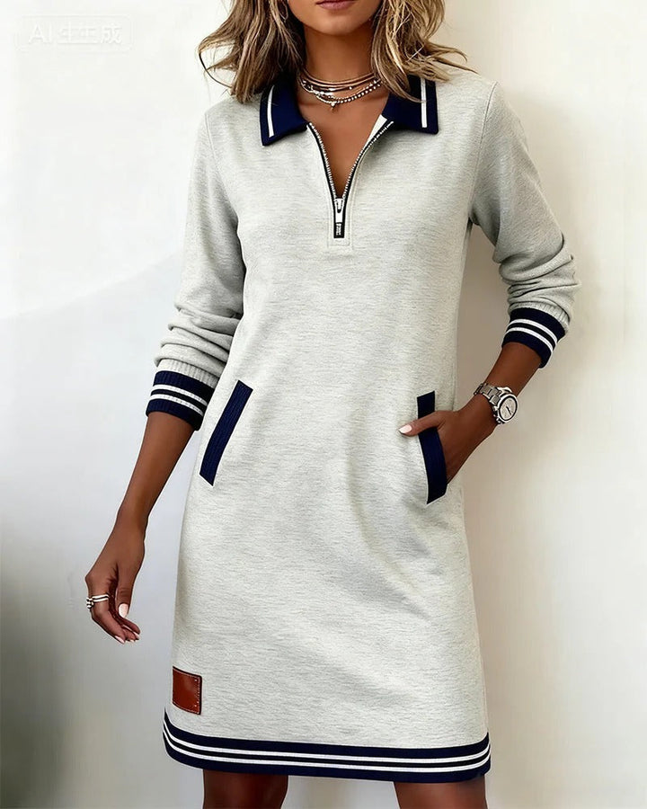 Klassisches Damen Abendkleid aus Baumwolle in Grau