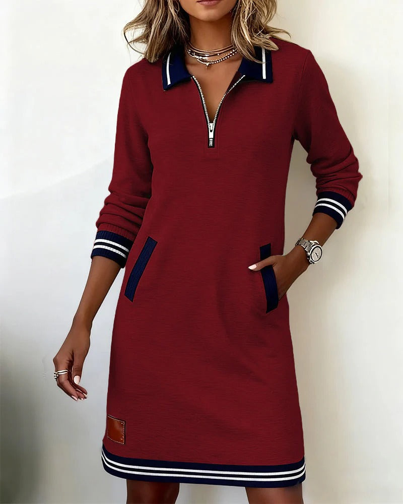 Klassisches Damen Abendkleid aus Baumwolle in Rot