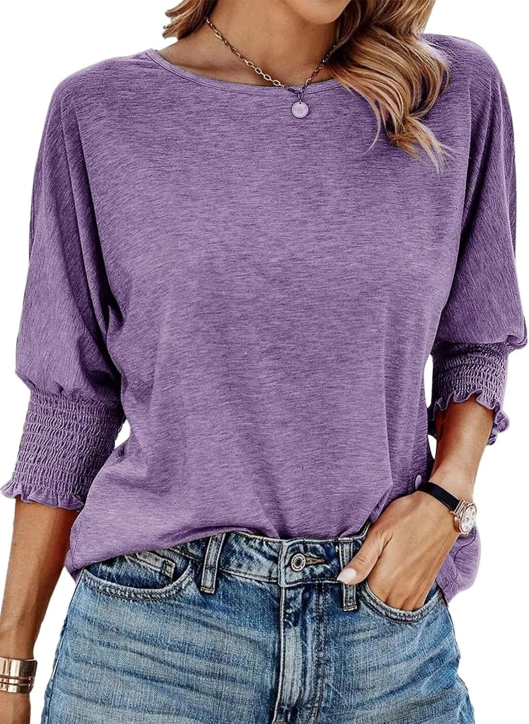 Knitterfreie Eleganz-Bluse in Glyzinie