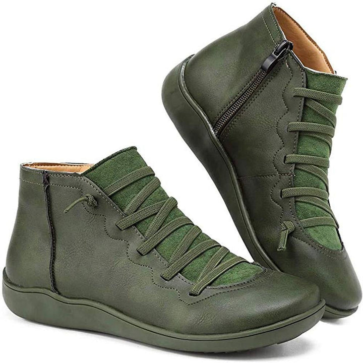 Komfortable Damen Stiefeletten für den Herbst in Grün