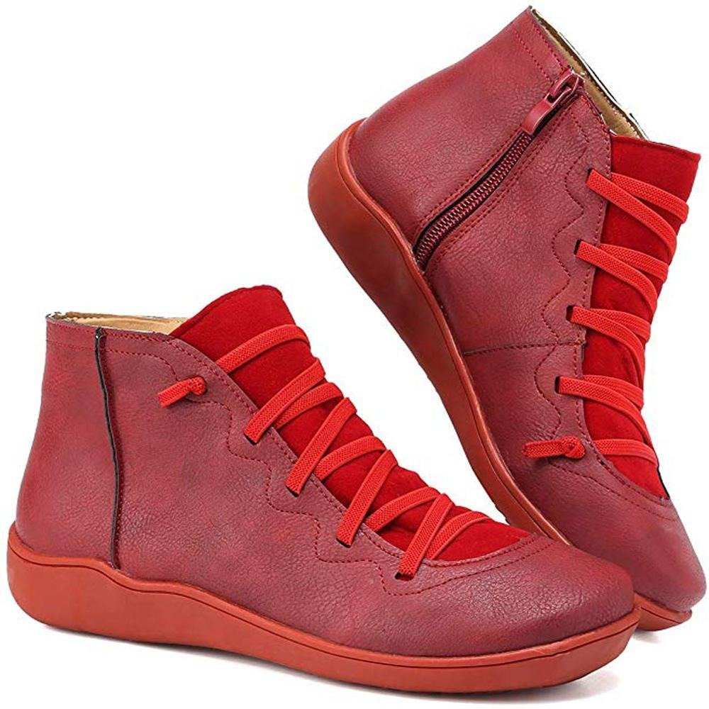 Komfortable Damen Stiefeletten für den Herbst in Rot