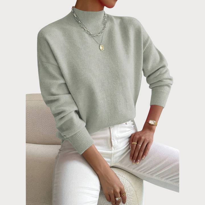 Komfortable Damen Strickjacke aus Baumwolle mit Polokragen (2)