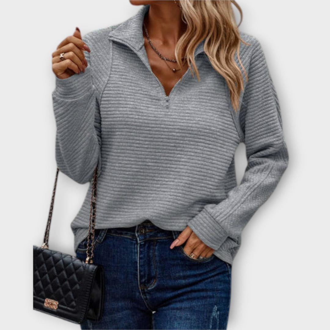 Komfortable Damen Strickjacke zum Kombinieren in Grau
