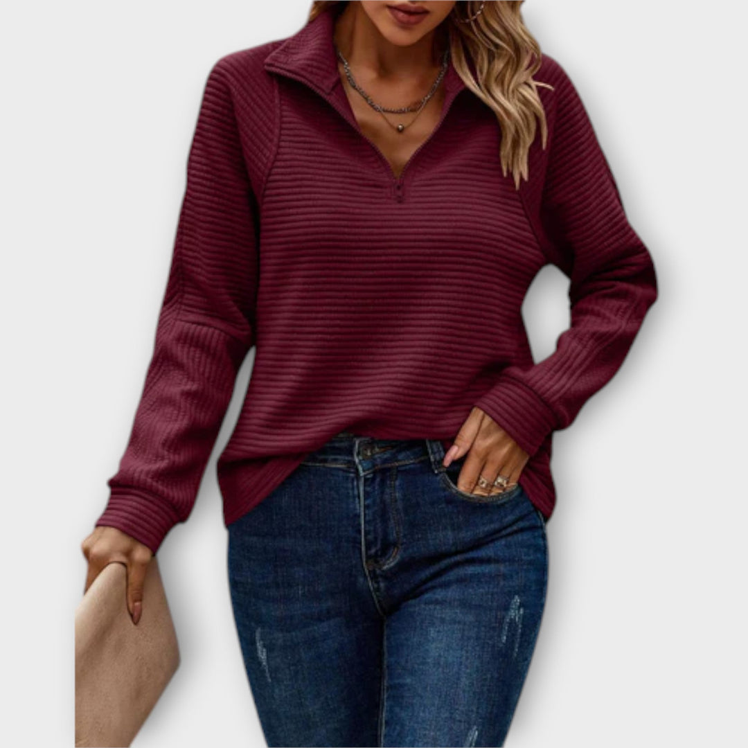 Komfortable Damen Strickjacke zum Kombinieren in Rot