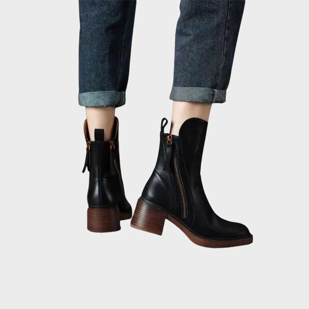 Komfortable Leder Stiefeletten für Damen (2)