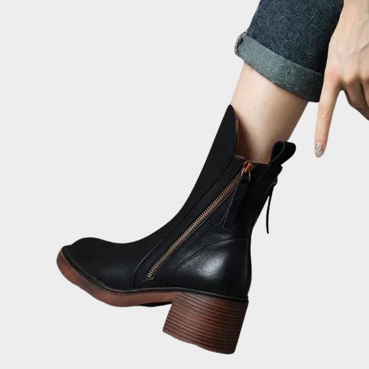 Komfortable Leder Stiefeletten für Damen (3)
