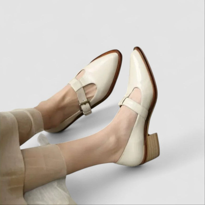 Komfortable Orthopädische Mary Janes in Beige