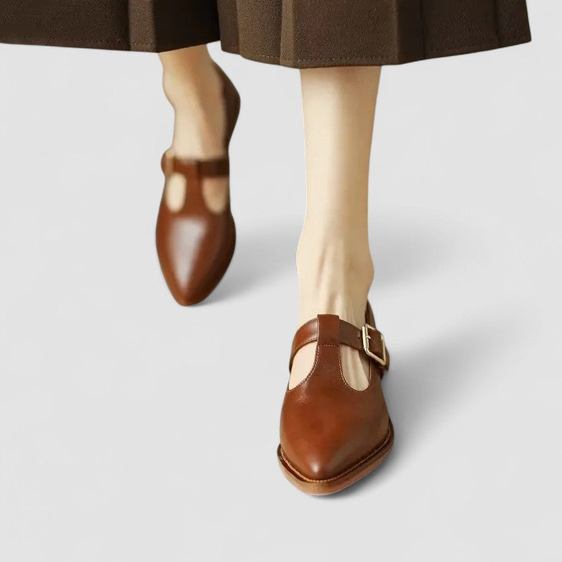 Komfortable Orthopädische Mary Janes in Braun