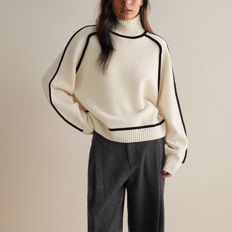Komfortabler Rollkragen Pullover für Damen (4)