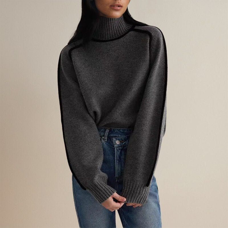 Komfortabler Rollkragen Pullover für Damen (6)