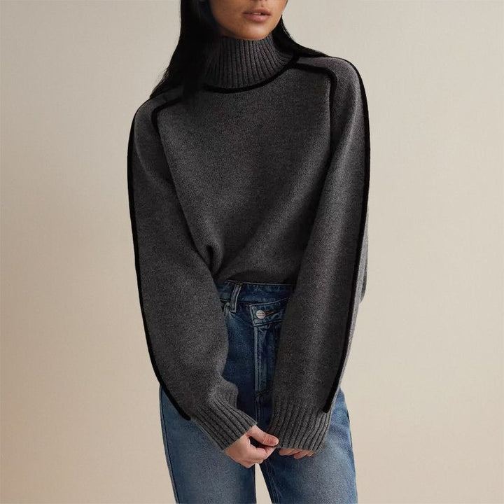 Komfortabler Rollkragen Pullover für Damen (6)