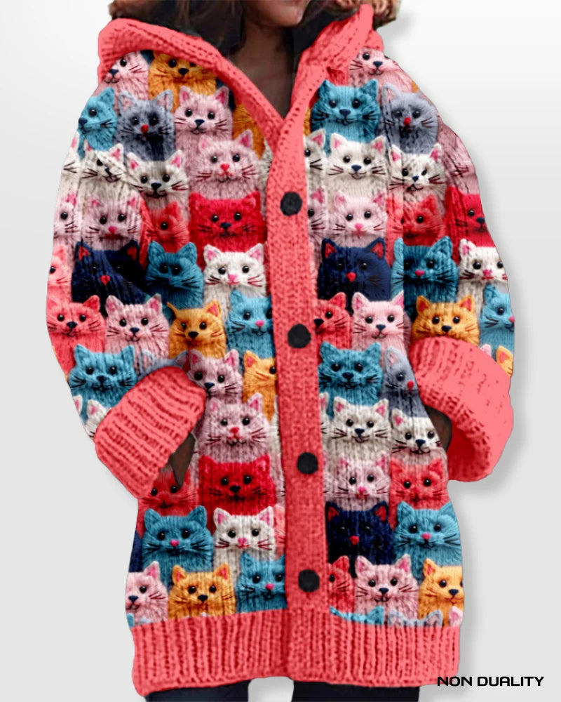 Kuschelige übergroße Damen Strickjacke zum Überziehen