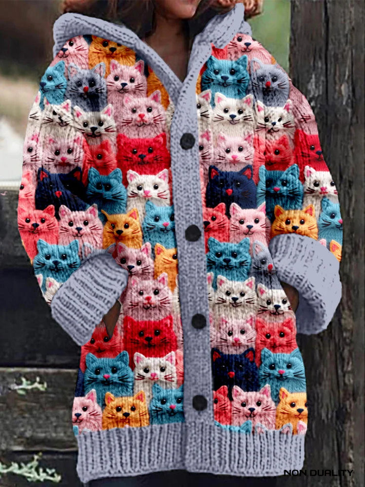 Kuschelige übergroße Damen Strickjacke zum Überziehen (3)