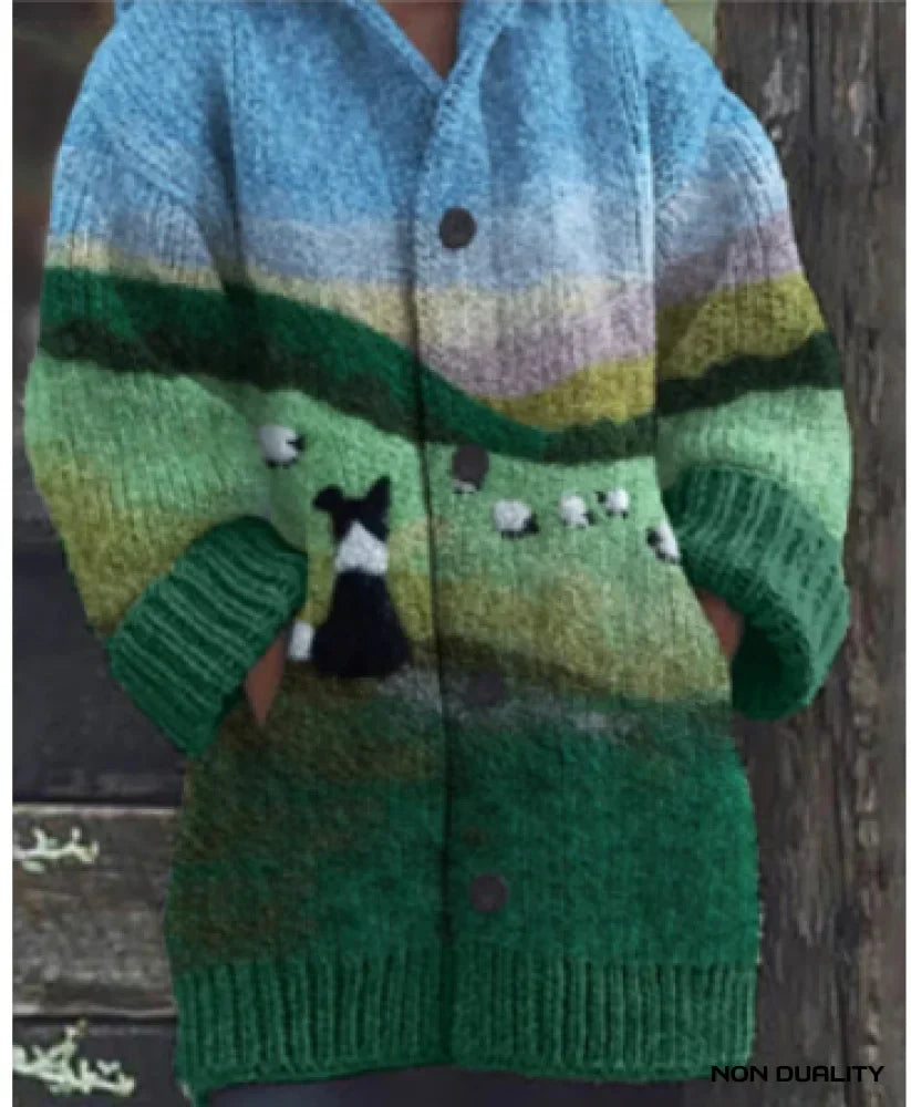Kuschelige übergroße Damen Strickjacke zum Überziehen in Entwurf 4