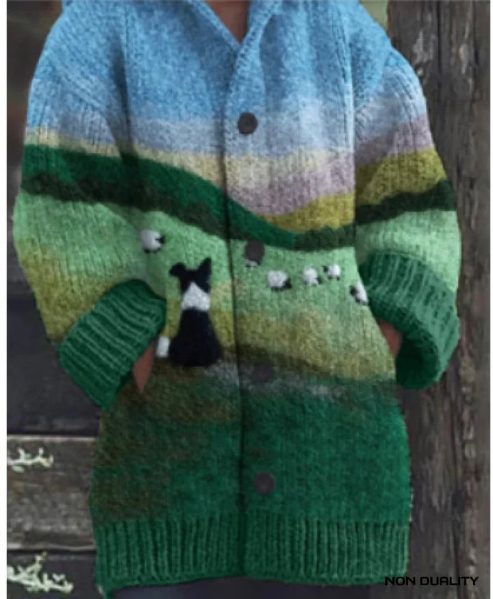 Kuschelige übergroße Damen Strickjacke zum Überziehen in Entwurf 4