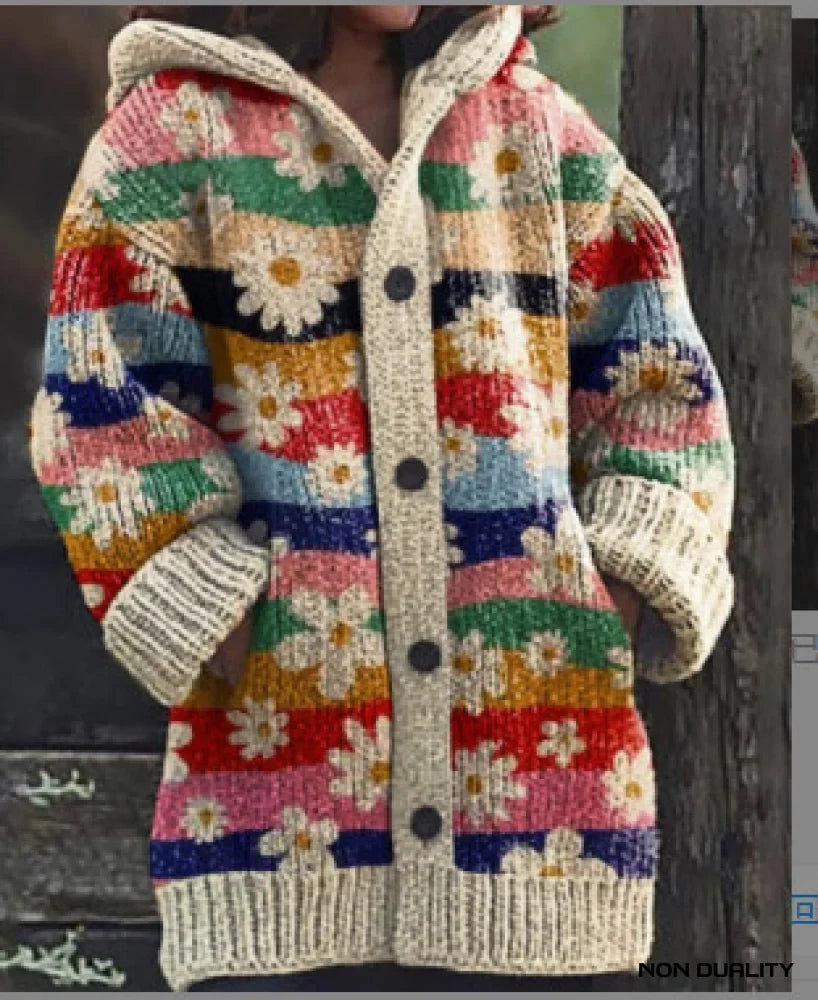 Kuschelige übergroße Damen Strickjacke zum Überziehen in Entwurf 7