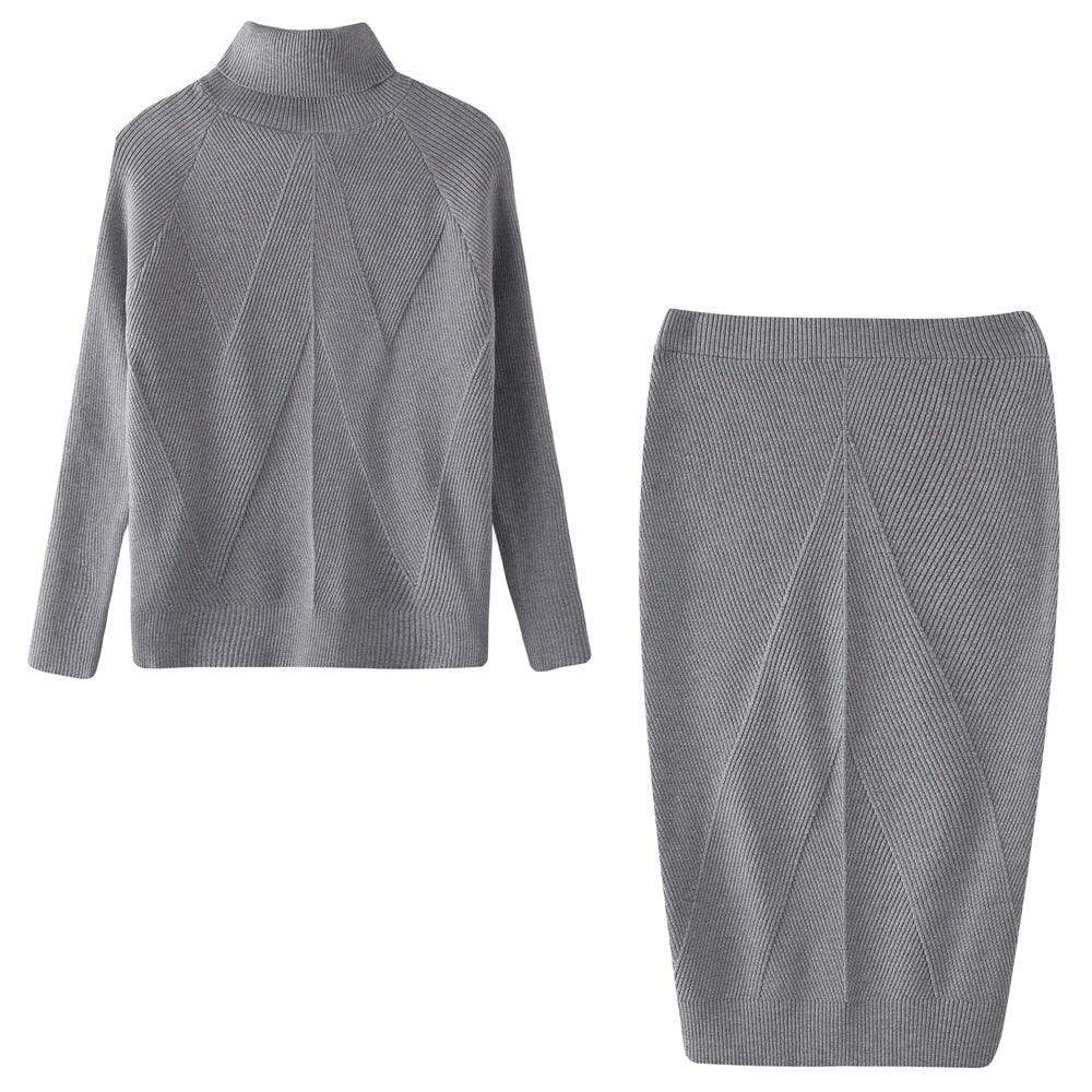 Kuscheliges Damen Strickkleid für den Herbst in Grau