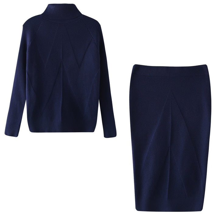 Kuscheliges Damen Strickkleid für den Herbst in Marineblau