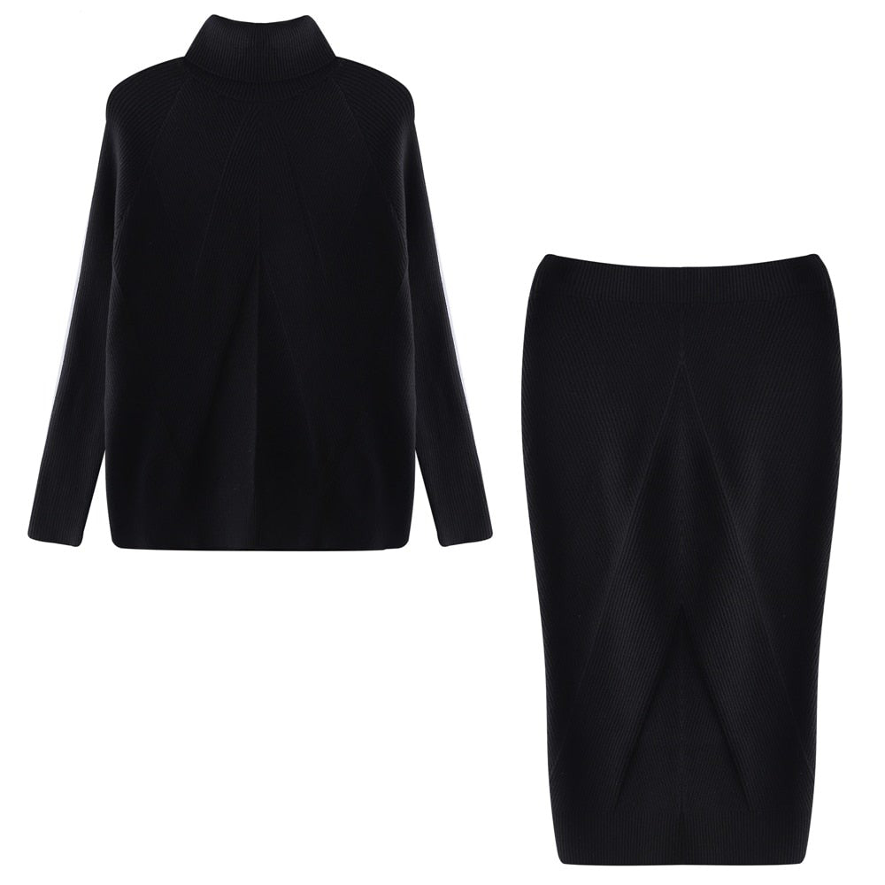 Kuscheliges Damen Strickkleid für den Herbst in Schwarz