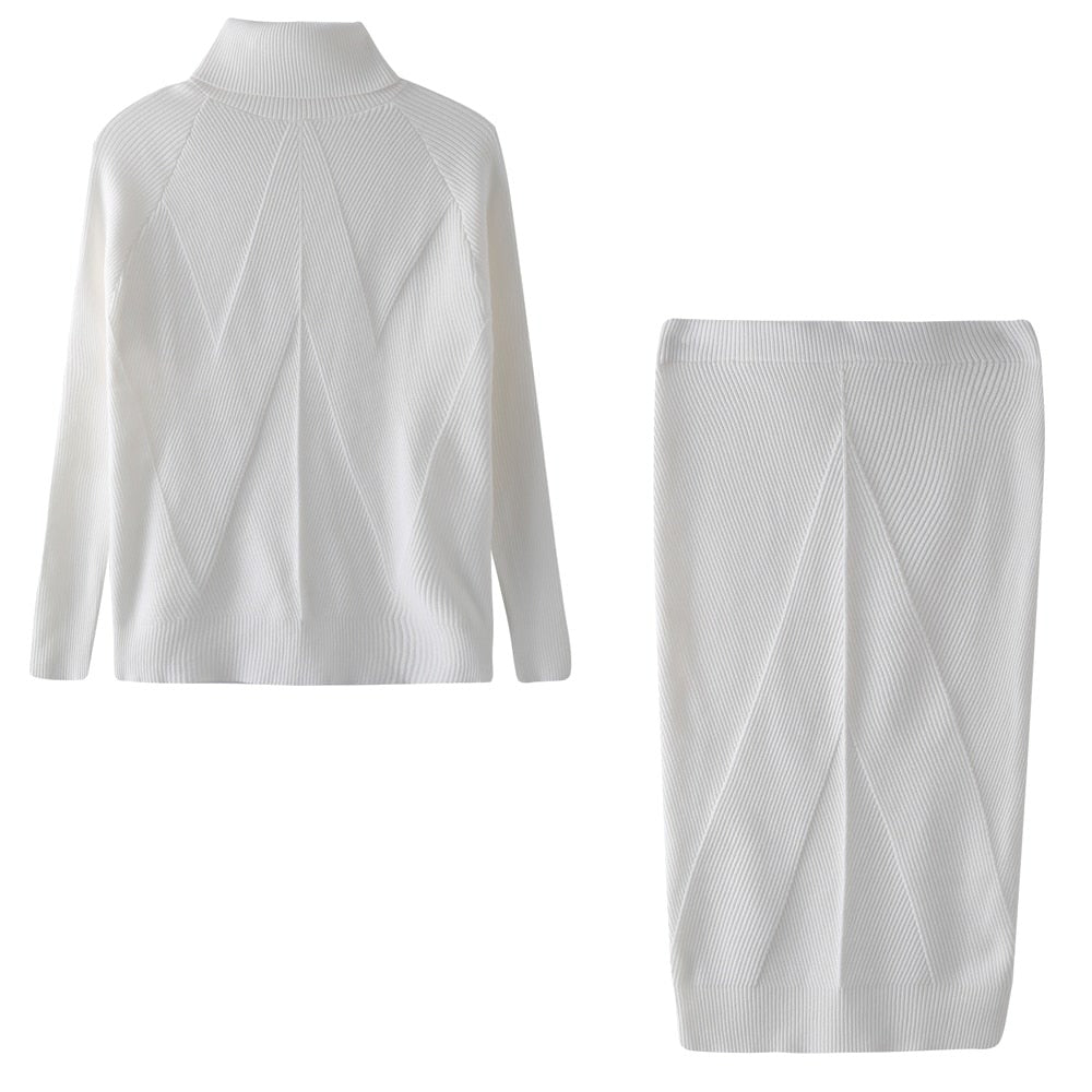 Kuscheliges Damen Strickkleid für den Herbst in Weiß