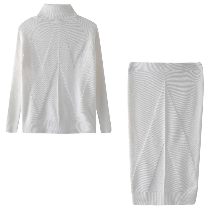 Kuscheliges Damen Strickkleid für den Herbst in Weiß