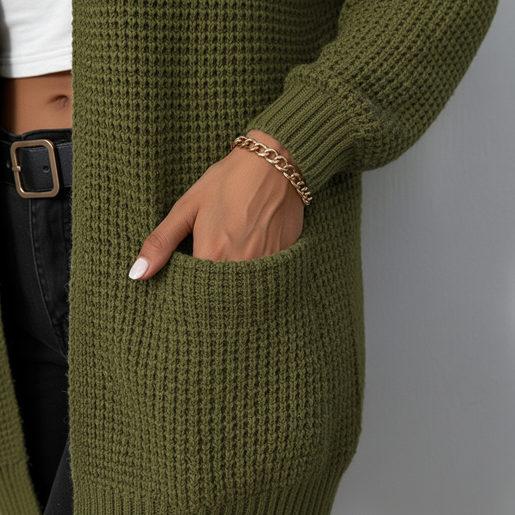 Lange Damen Strickjacke in entspannter Passform (3)