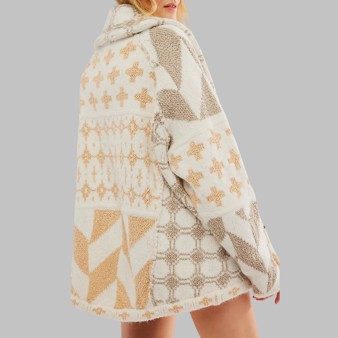 Lange Damen Strickjacke Oversized zum Layern in Beige