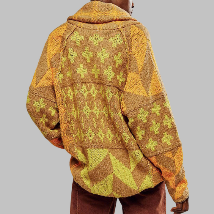 Lange Damen Strickjacke Oversized zum Layern in Gelb