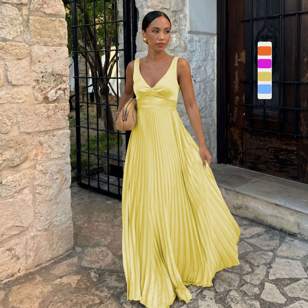 Langes Abendkleid mit Plissee für Damen