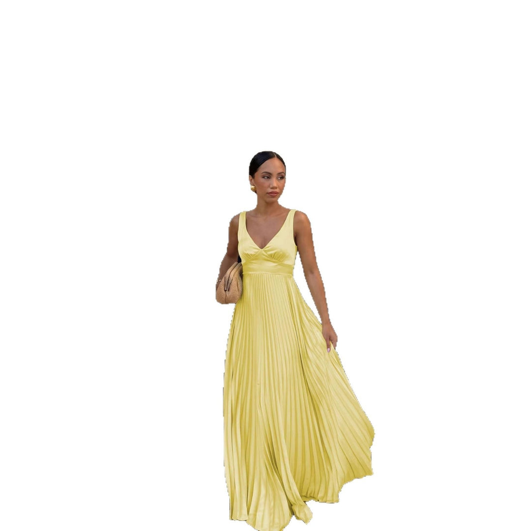 Langes Abendkleid mit Plissee für Damen (5)