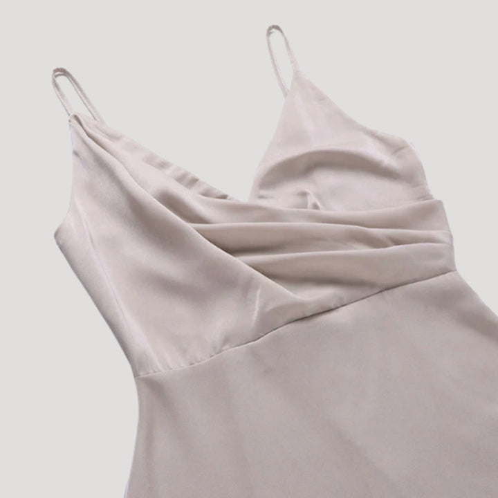 Langes Abendkleid mit Schlitz für Damen (4)