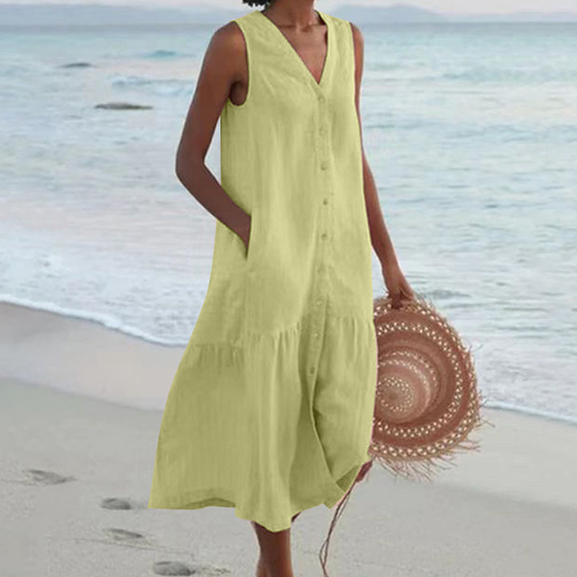 Lässiges Damen Midikleid für Hochzeitsgäste in Grün