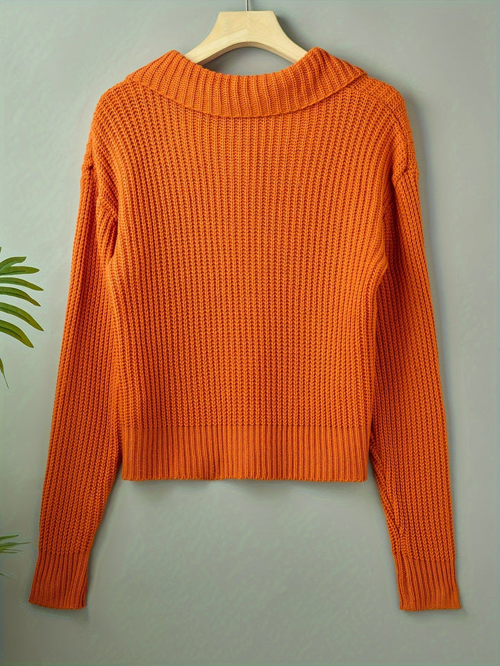 Leger Hemdkragen Cardigan in Orange-Red