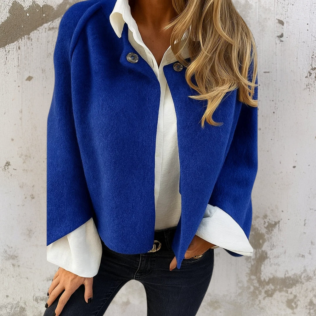 Leichte Damen Kurzjacke im Blazer-Stil in Blau