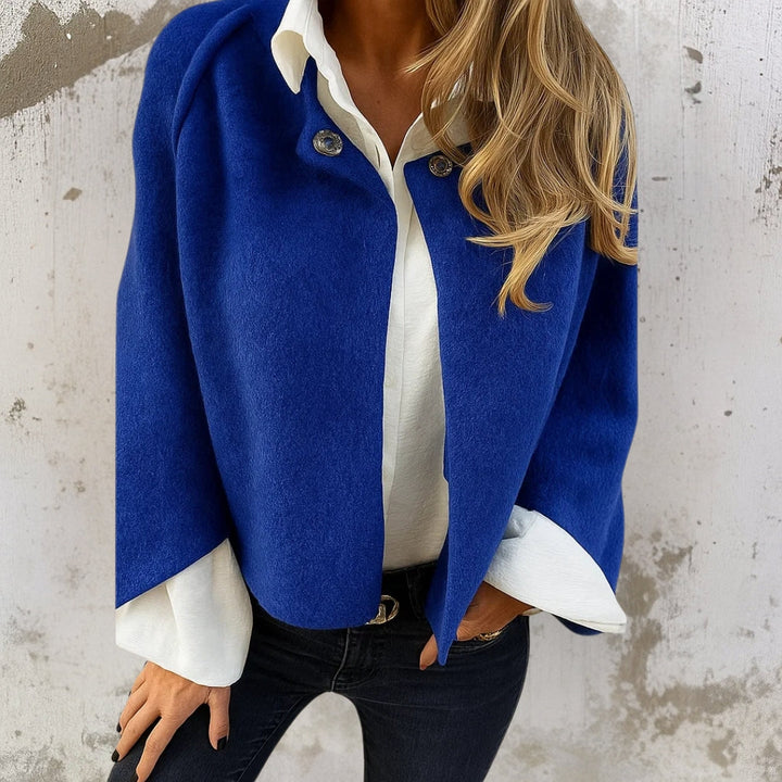 Leichte Damen Kurzjacke im Blazer-Stil in Blau