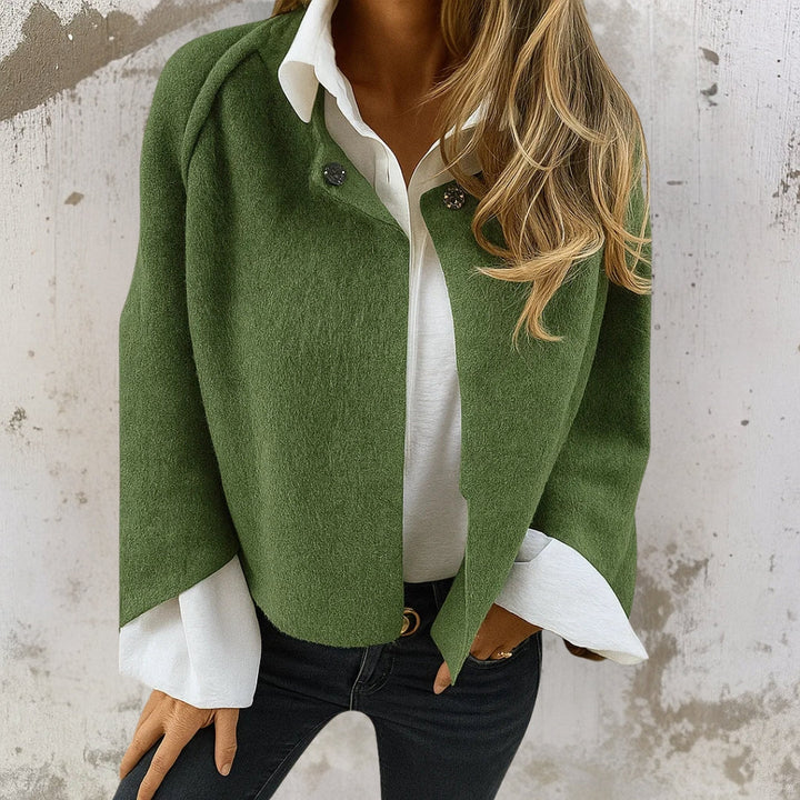 Leichte Damen Kurzjacke im Blazer-Stil in Grün