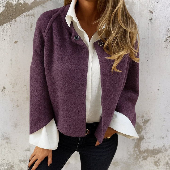 Leichte Damen Kurzjacke im Blazer-Stil in Lila