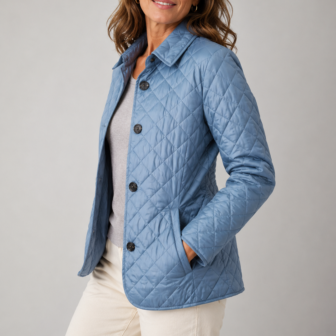 Leichte Damen Winterjacke mit klassischer Steppung in Hellblau