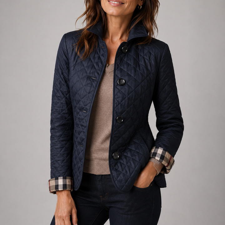 Leichte Damen Winterjacke mit klassischer Steppung in Marineblau