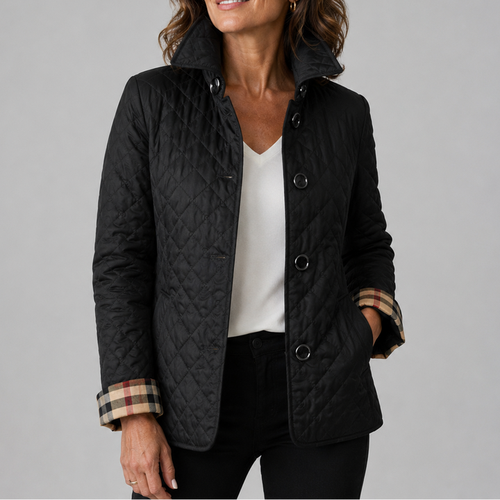 Leichte Damen Winterjacke mit klassischer Steppung in Schwarz