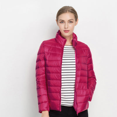 Leichte Herbstjacke im modernen Stil in Rosa