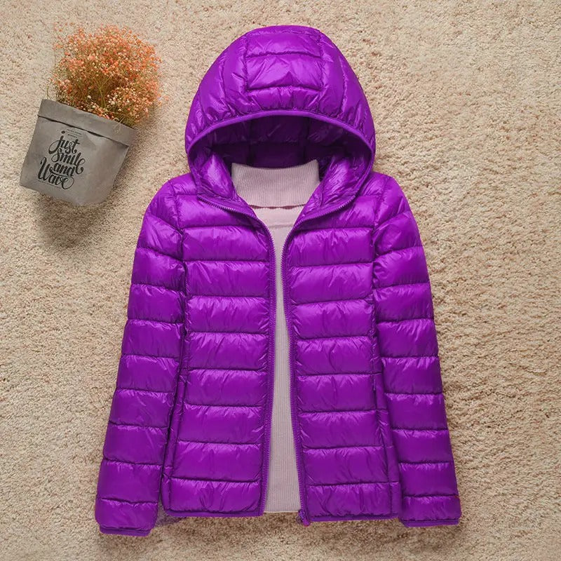 Leichte Steppjacke für Winter in Flieder
