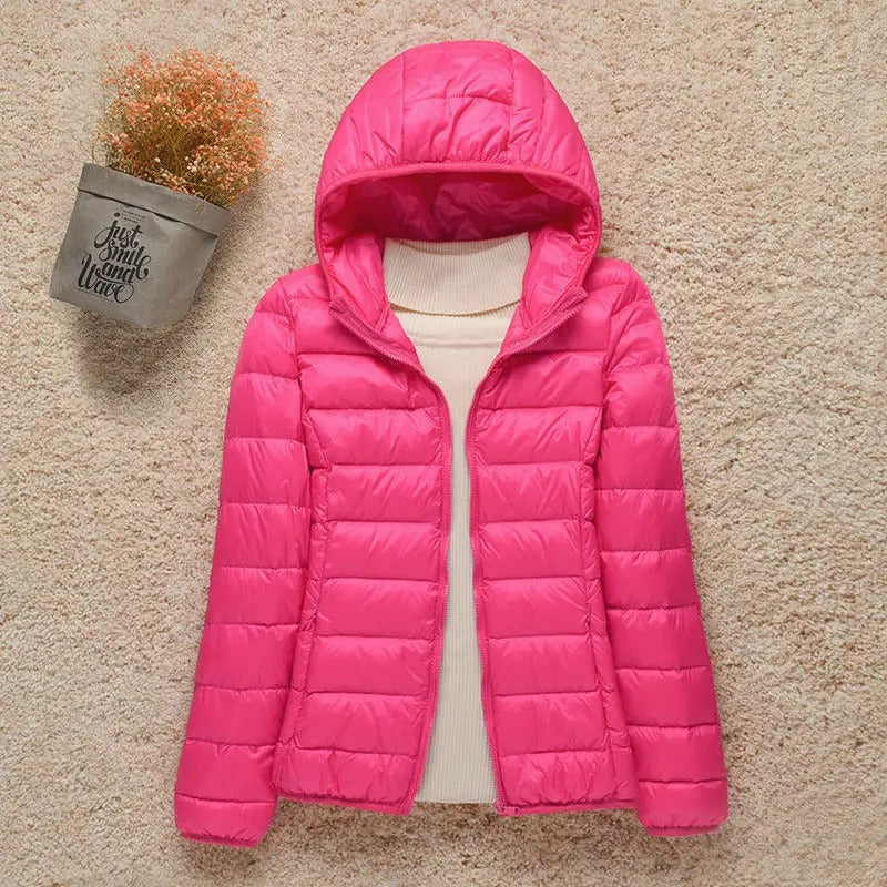Leichte Steppjacke für Winter in Fuchsia