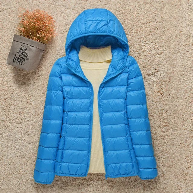 Leichte Steppjacke für Winter in Hellblau