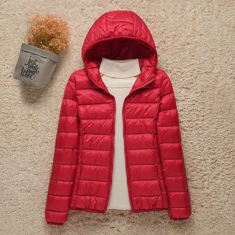Leichte Steppjacke für Winter in Rot