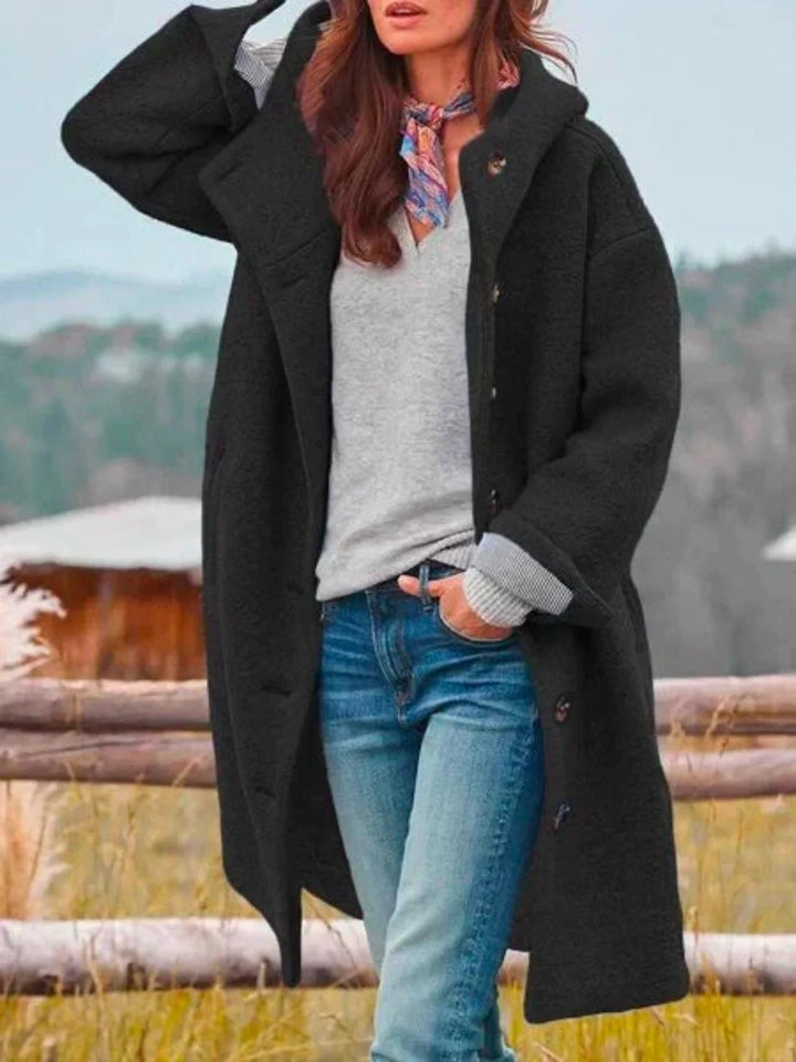 Leichte Strukturierte Damen-Jacke für Herbst in Schwarz