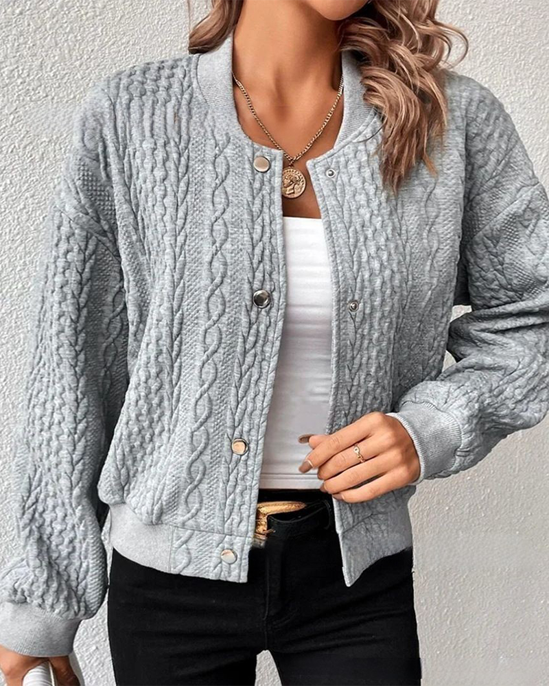 Leichter Damen Cardigan mit Muster in Grau