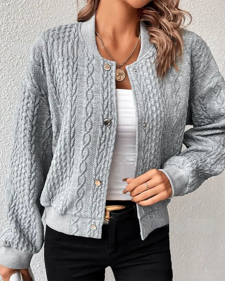 Leichter Damen Cardigan mit Muster in Grau