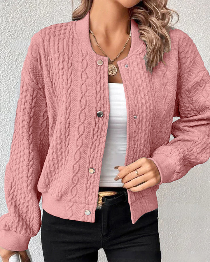 Leichter Damen Cardigan mit Muster in Rosa